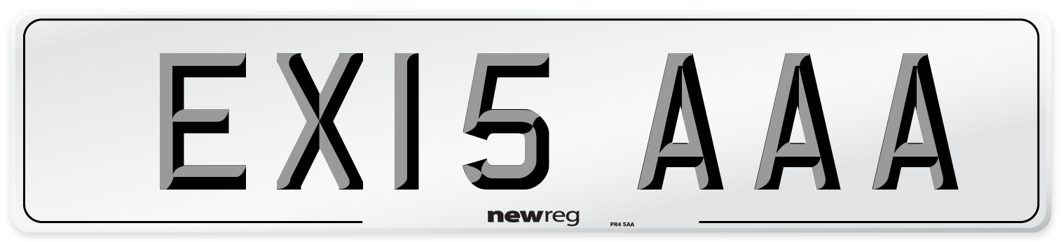 EX15 AAA Number Plate from New Reg